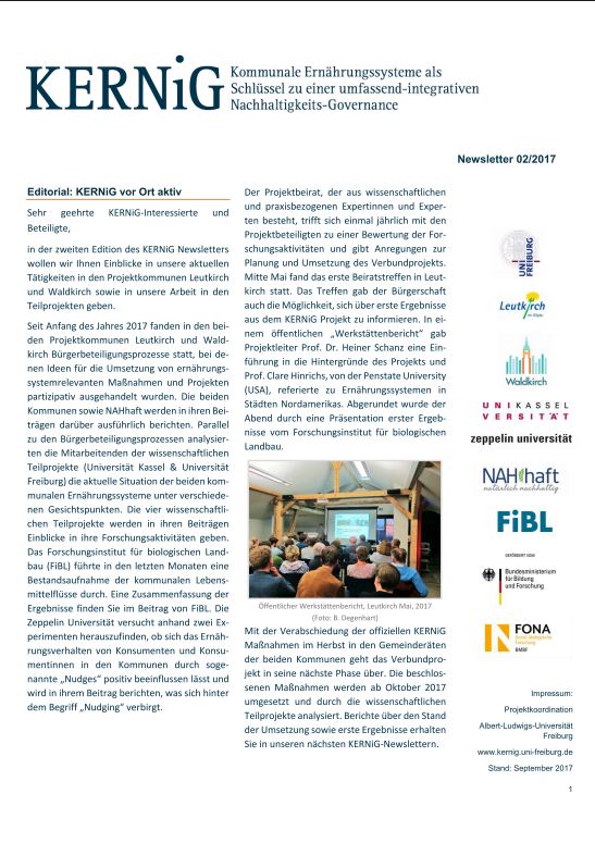 2. KERNiG Newsletter - Front Page